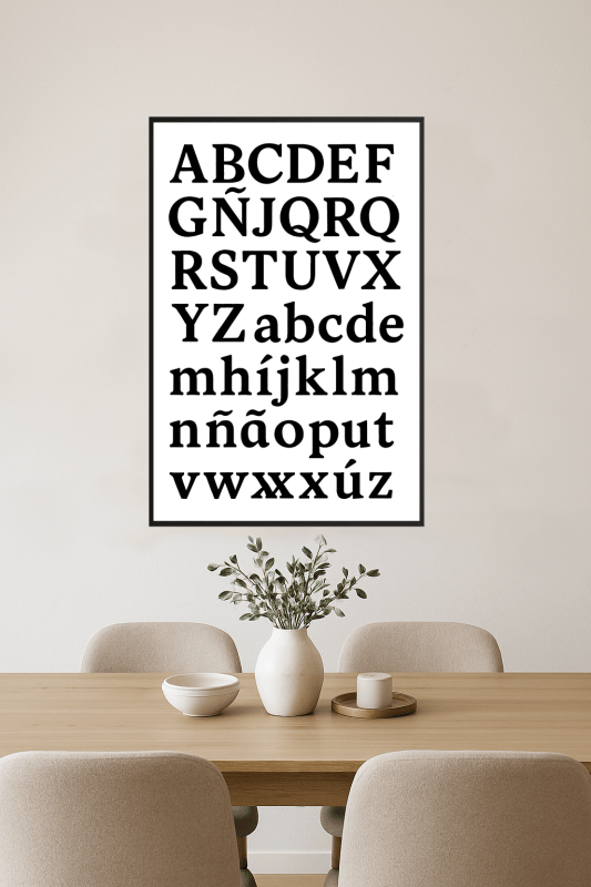 Druk Wytłoczonym Alfabetem Łacińskim - CasaNookDecor