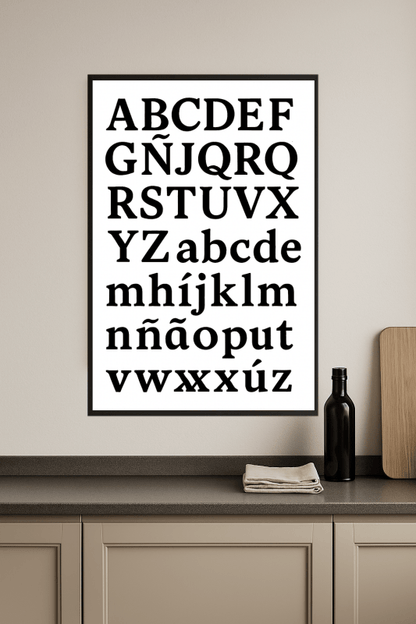 Druk Wytłoczonym Alfabetem Łacińskim - CasaNookDecor