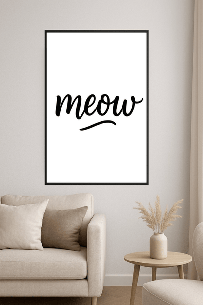 Drukowana Sztuka Ścienna 'Miau' - CasaNookDecor