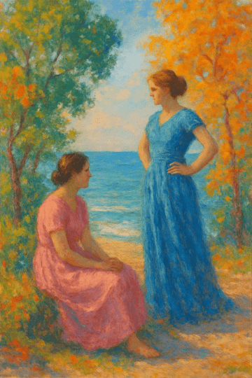 Dwie Kobiety Nad Brzegiem - CasaNookDecor