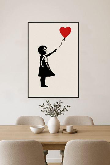 Dziewczyna Z Balonem W Kształcie Serca - CasaNookDecor – plakat do druku