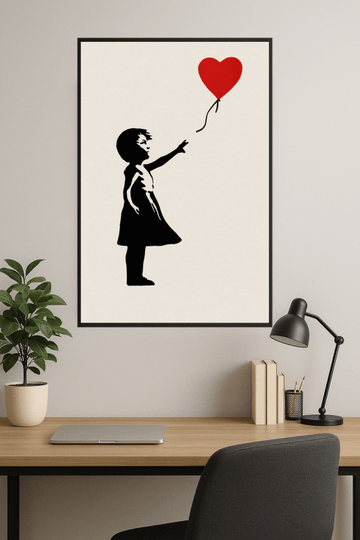 Dziewczyna Z Balonem W Kształcie Serca - CasaNookDecor – plakat do druku