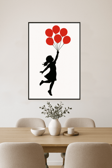 Dziewczyna Z Czerwonymi Balonami - CasaNookDecor