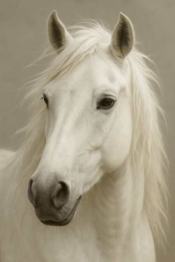 Elegancka Głowa Białego Konia - CasaNookDecor – plakat do druku