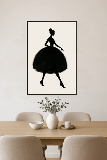 Elegancka Sylwetka Czarnej Sukienki - CasaNookDecor – plakat do druku
