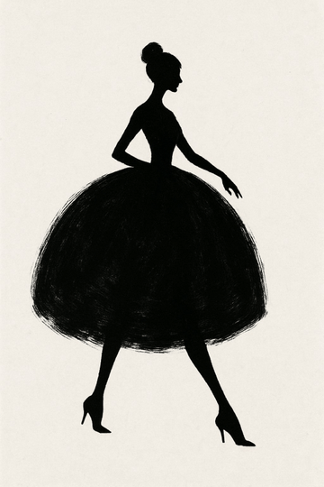 Elegancka Sylwetka Czarnej Sukienki - CasaNookDecor – plakat do druku