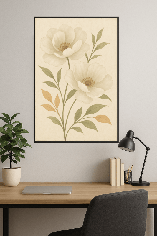 Elegancka Sztuka Białych Kwiatów - CasaNookDecor