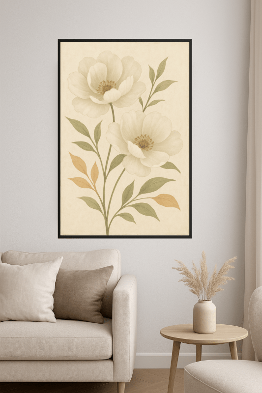 Elegancka Sztuka Białych Kwiatów - CasaNookDecor