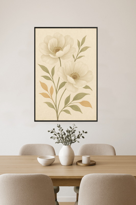 Elegancka Sztuka Białych Kwiatów - CasaNookDecor