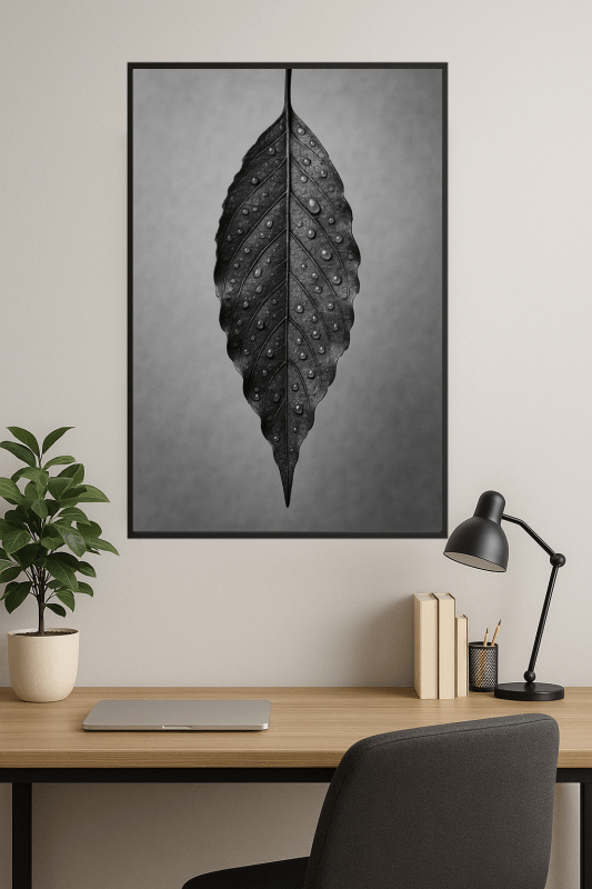 Elegancka Sztuka Liści w Czarno - Białym - CasaNookDecor