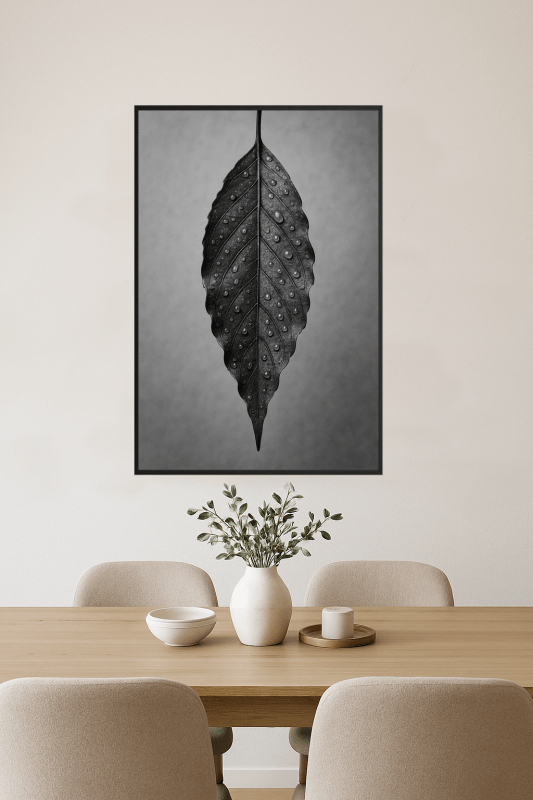 Elegancka Sztuka Liści w Czarno - Białym - CasaNookDecor