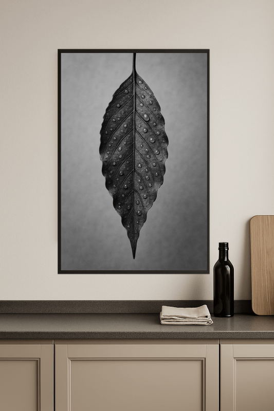 Elegancka Sztuka Liści w Czarno - Białym - CasaNookDecor