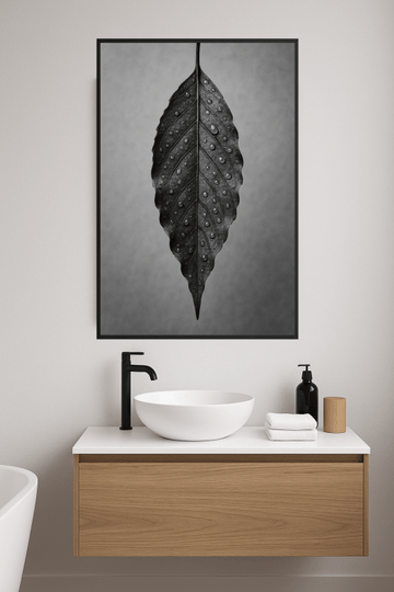 Elegancka Sztuka Liści w Czarno - Białym - CasaNookDecor – plakat do druku