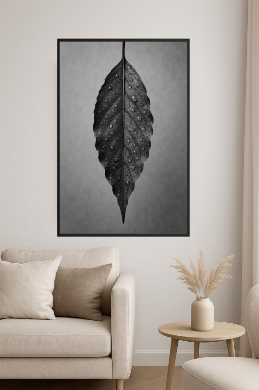 Elegancka Sztuka Liści w Czarno - Białym - CasaNookDecor