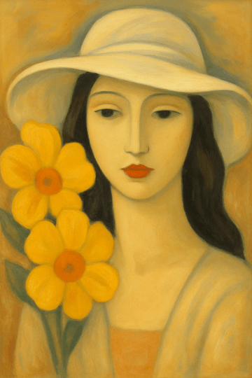 Elegancka Sztuka Portretu Kwiatowego - CasaNookDecor – plakat do druku