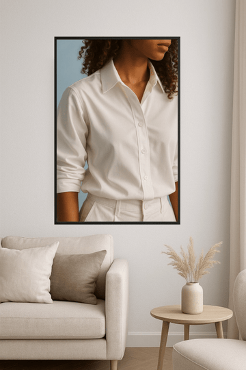 Elegancki Biały Guzik - CasaNookDecor – plakat do druku