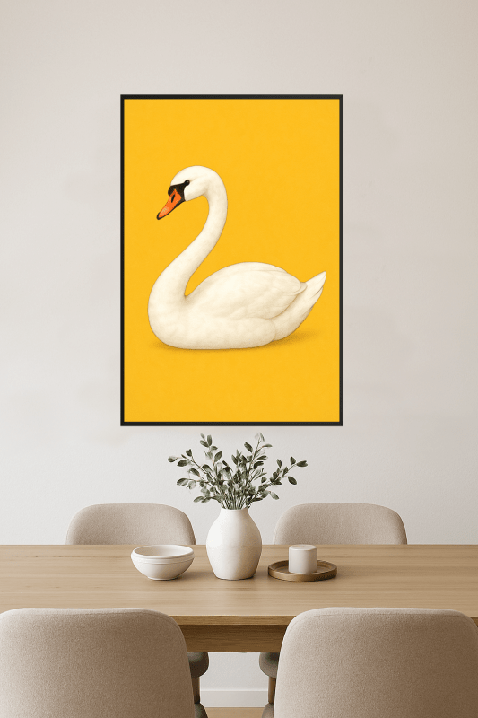 Elegancki Druk Sztuki Białego Łabędzia - CasaNookDecor