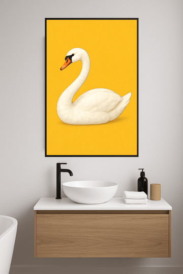 Elegancki Druk Sztuki Białego Łabędzia - CasaNookDecor