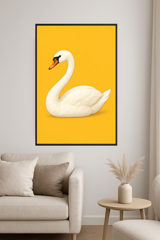 Elegancki Druk Sztuki Białego Łabędzia - CasaNookDecor