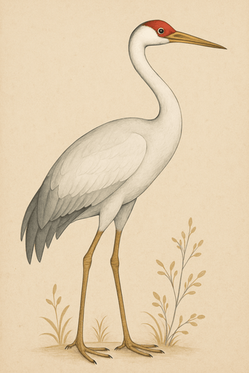 Elegancki Druk Sztuki z Żurawiem - CasaNookDecor