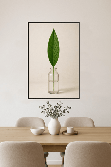 Elegancki Liść W Szklanej Butelce - CasaNookDecor – plakat do druku