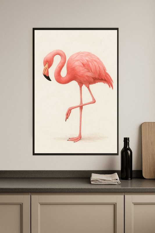 Elegancki Różowy Flamingo - Druk Sztuki - CasaNookDecor