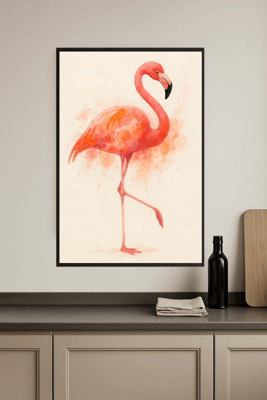 Elegancki Różowy Flamingo - Druk Sztuki - CasaNookDecor