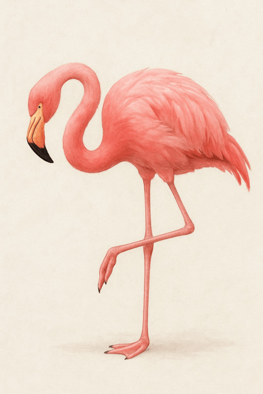 Elegancki Różowy Flamingo - Druk Sztuki - CasaNookDecor