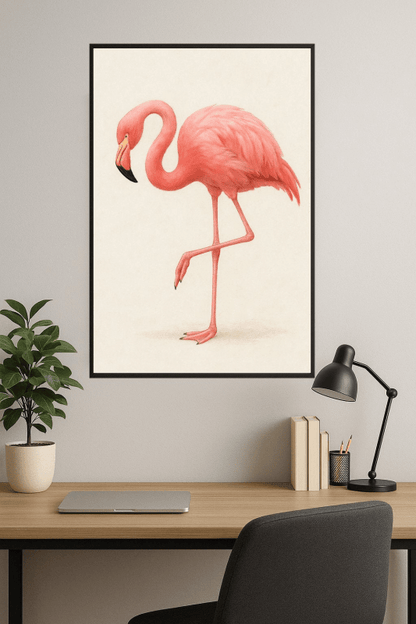 Elegancki Różowy Flamingo - Druk Sztuki - CasaNookDecor