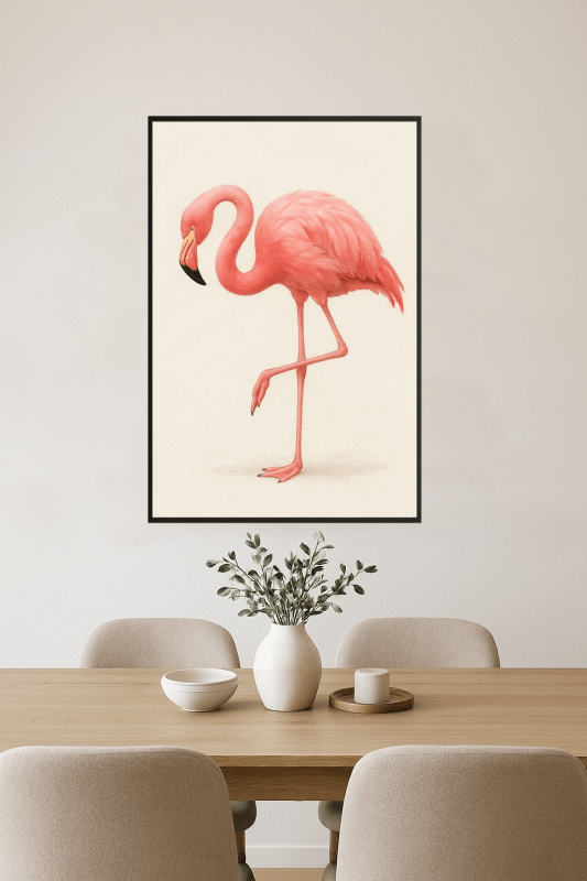 Elegancki Różowy Flamingo - Druk Sztuki - CasaNookDecor