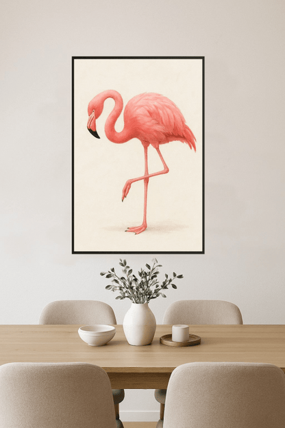 Elegancki Różowy Flamingo - Druk Sztuki - CasaNookDecor