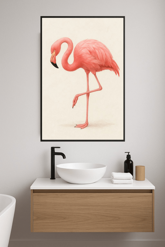 Elegancki Różowy Flamingo - Druk Sztuki - CasaNookDecor