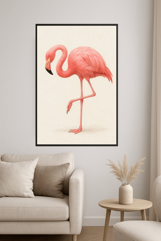 Elegancki Różowy Flamingo - Druk Sztuki - CasaNookDecor