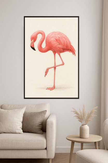 Elegancki Różowy Flamingo - Druk Sztuki - CasaNookDecor