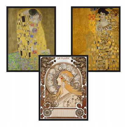 Klimt Mucha Secesja — Zestaw 3 Plakaty