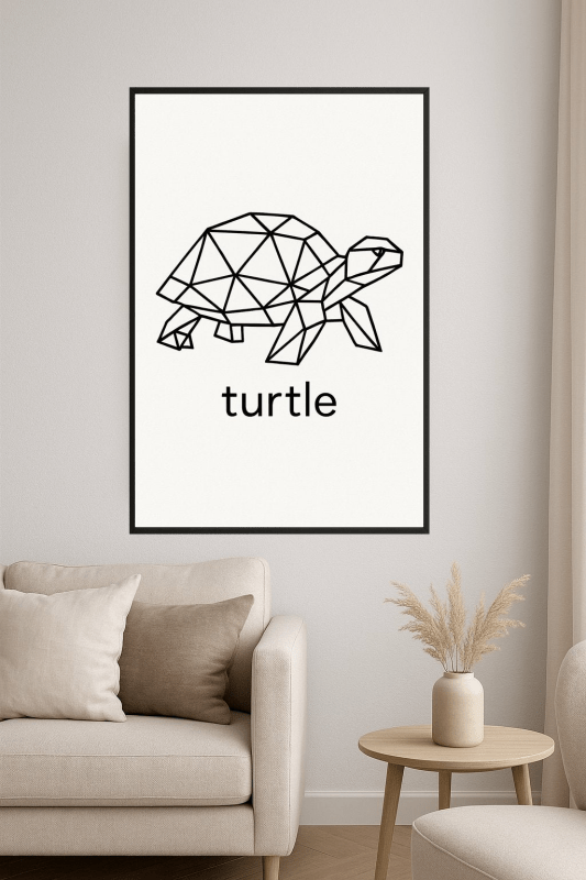 Geometriczna Grafika Żółwia - CasaNookDecor