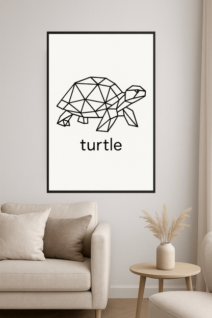 Geometriczna Grafika Żółwia - CasaNookDecor