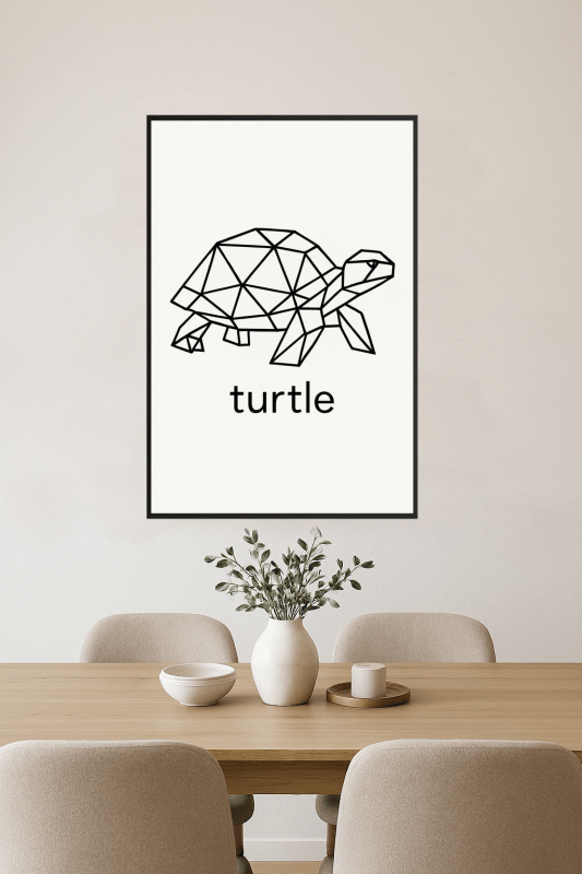 Geometriczna Grafika Żółwia - CasaNookDecor