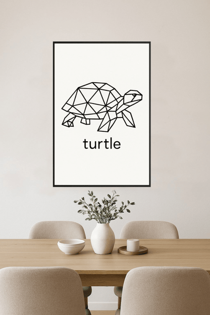 Geometriczna Grafika Żółwia - CasaNookDecor