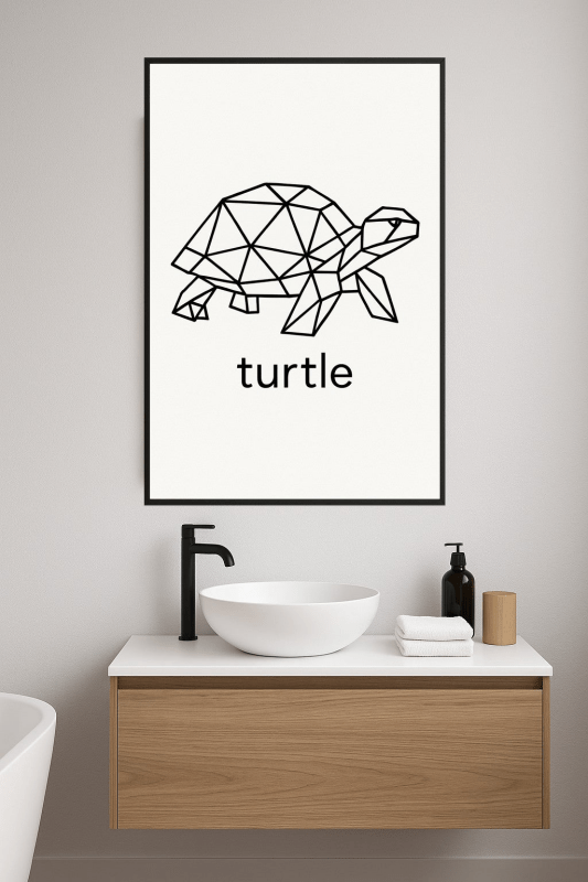 Geometriczna Grafika Żółwia - CasaNookDecor