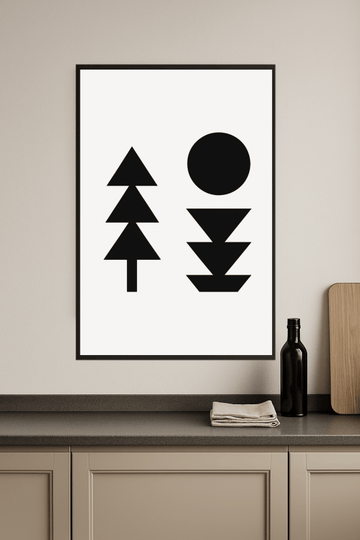 Geometriczna Sztuka Czarno - Biała - CasaNookDecor