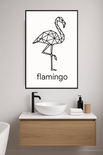 Geometriczny Druk Sztuki Flaminga - CasaNookDecor