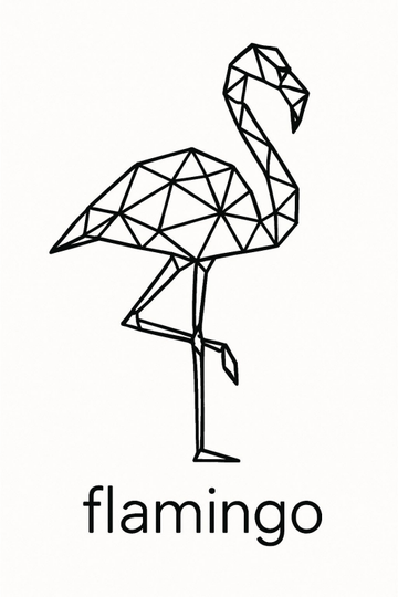 Geometriczny Druk Sztuki Flaminga - CasaNookDecor