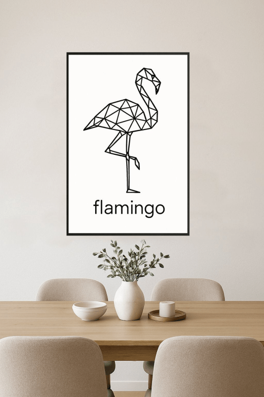 Geometriczny Druk Sztuki Flaminga - CasaNookDecor