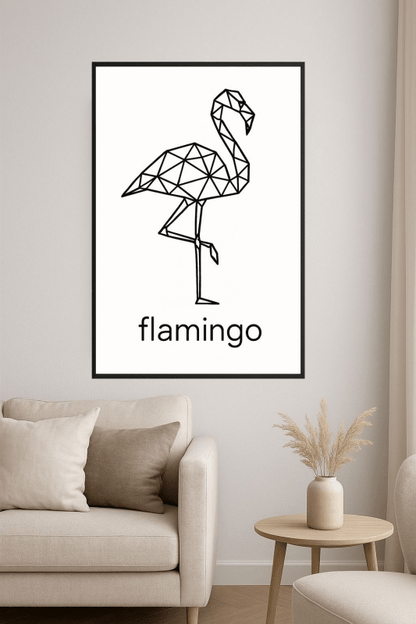Geometriczny Druk Sztuki Flaminga - CasaNookDecor