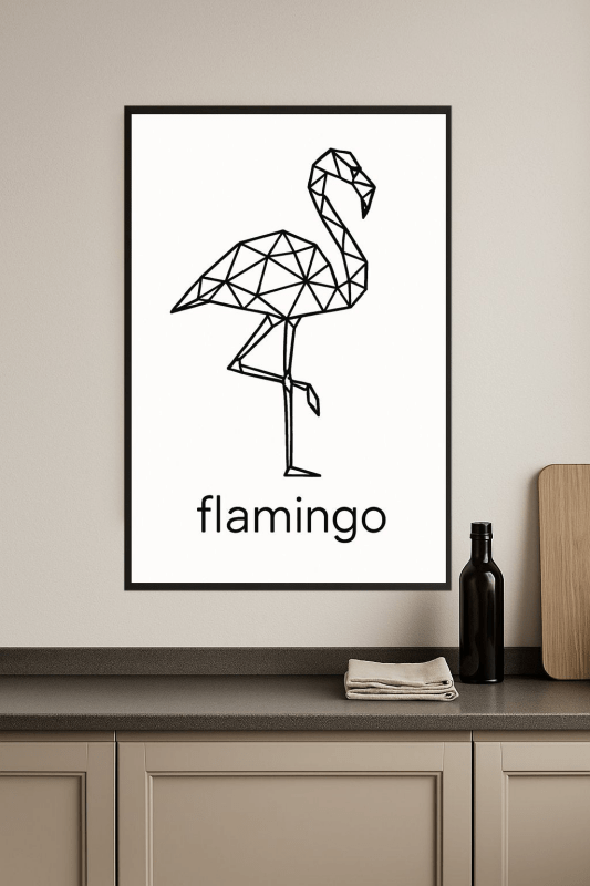 Geometriczny Druk Sztuki Flaminga - CasaNookDecor