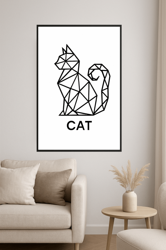 Geometriczny Druk Sztuki Kota - CasaNookDecor