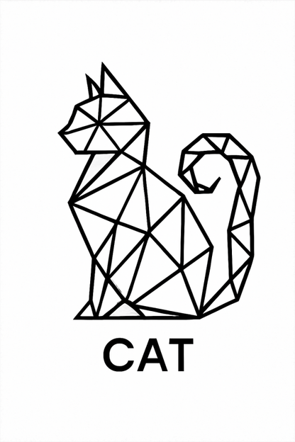 Geometriczny Druk Sztuki Kota - CasaNookDecor