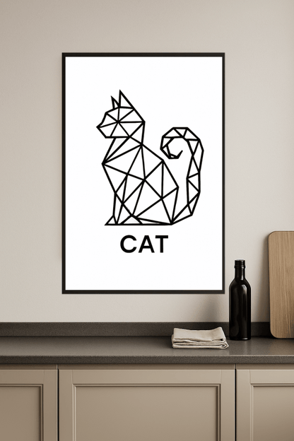 Geometriczny Druk Sztuki Kota - CasaNookDecor