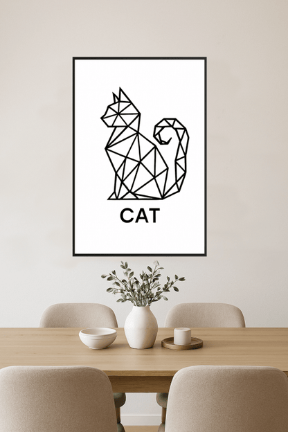 Geometriczny Druk Sztuki Kota - CasaNookDecor